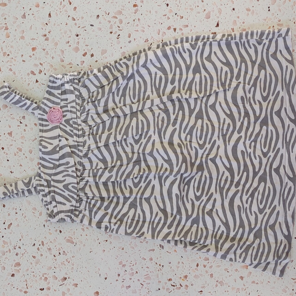 Child of Mine | Grey Animal Print Cotton Sundress | 4T